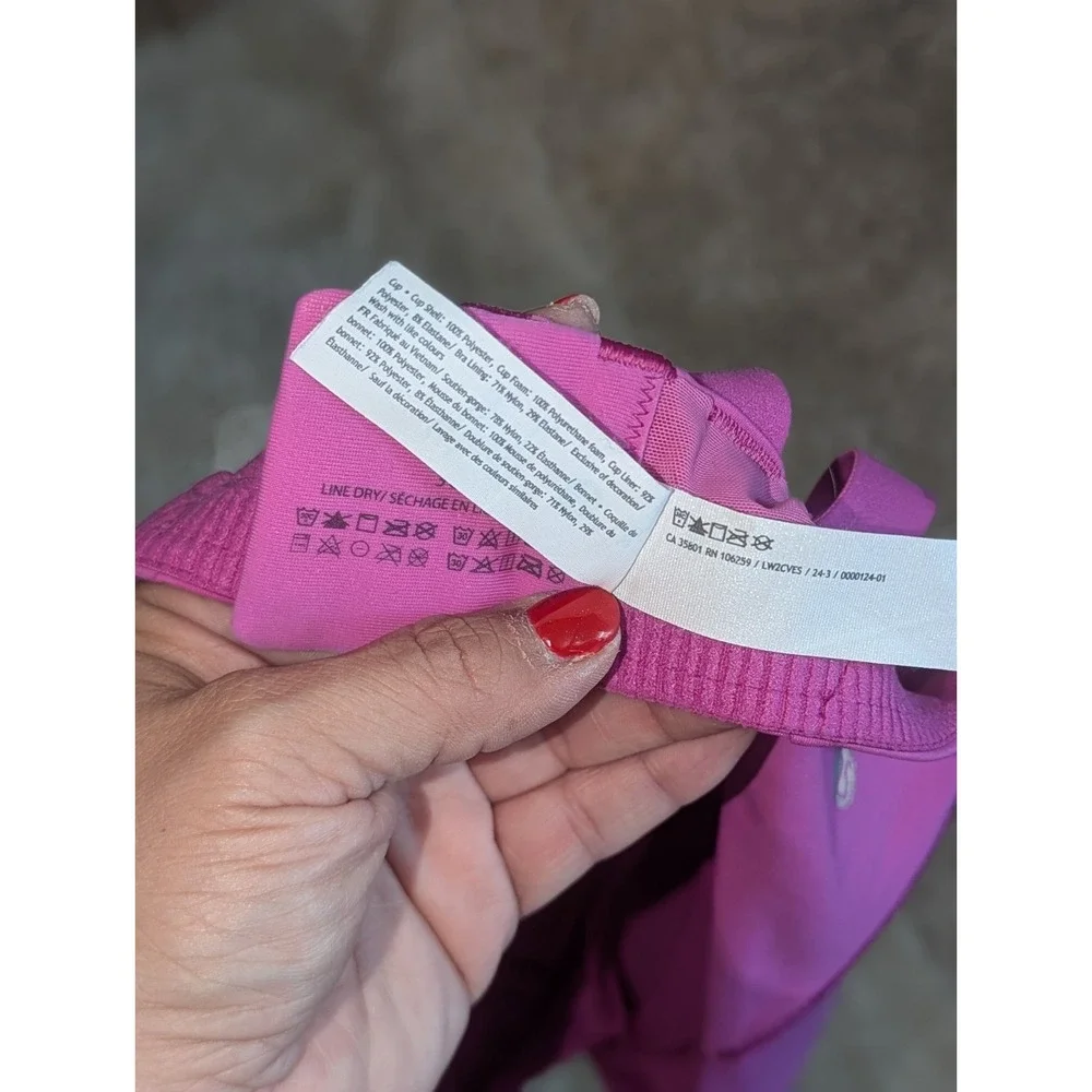 Lululemon Energy Bra 36D Pink Strappy Medium Support Sports Bra Yoga Running